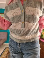 סריג מפוספס ירקרק M/L