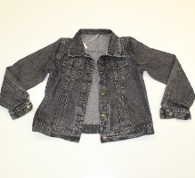 ג'קט ג'ינס נערות שחור משופשף