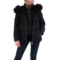 מעיל GUESS שילוב פרווה שחור