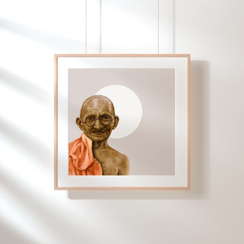 גנדי-הדפס ציור