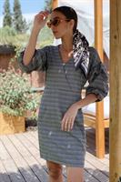 שמלת אמיליה משבצות שרוול נפוח