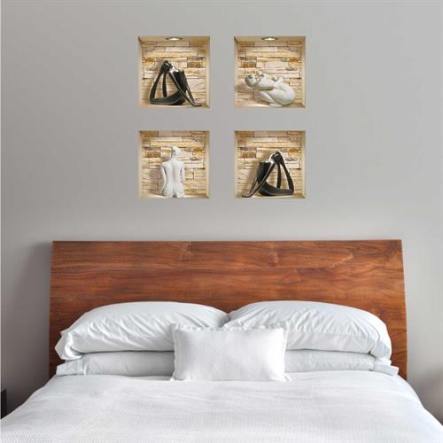 נישות אבנים פסלים שחורים ולבנים