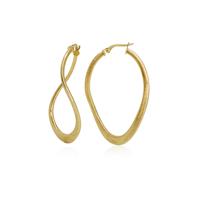 עגילי חישוק מיוחדים לערב|עגילי זהב מט מחוספס