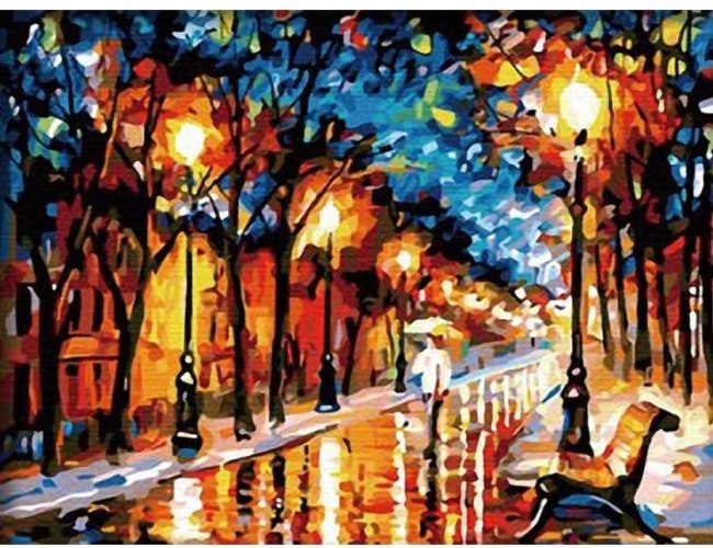 צביעה לפי מספרים - רחוב בלילה RGDZ4