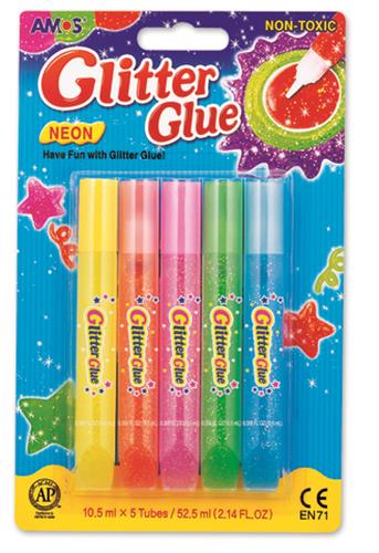 דבק גליטר נאון 5 יח AMOS