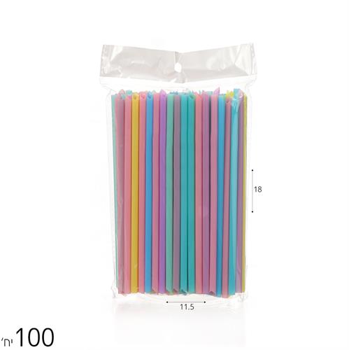 קשים צבעוניים 100 יח' 15 ס"מ קוטר 5 מ"מ