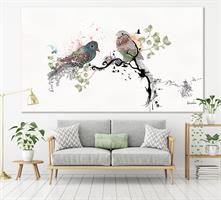 ציור של ציפורים בתוך סלון