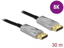 כבל מגשר בסיב אופטי DisplayPort זכר לחיבור DisplayPort זכר באורך 30 מטר Delock Active Optical Cable