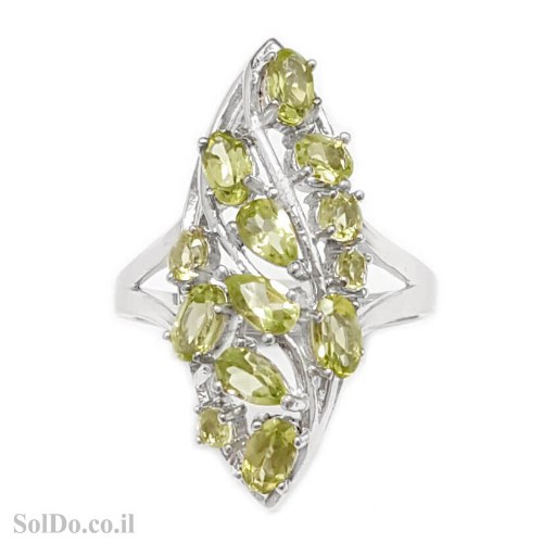 טבעת מכסף משובצת אבני פרידוט  RG8872 | תכשיטי כסף 925 | טבעות כסף
