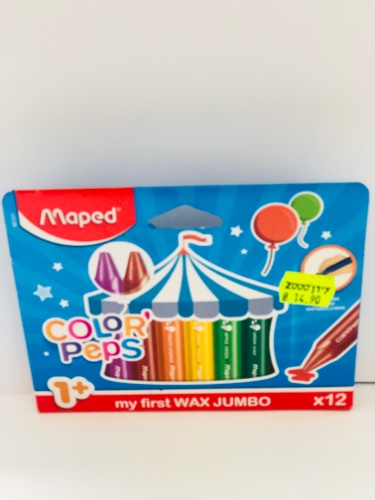 12 צבעי שעווה ג׳מבו