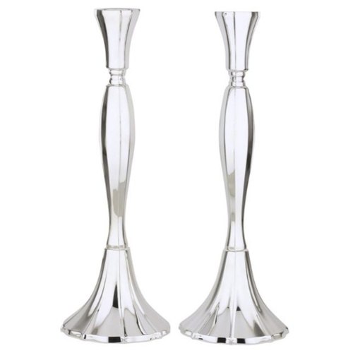 פמוטי כסף טהור דגם וילון חלק (XL)