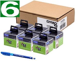 מארז מדבקת נייר 6 יחידות Dymo S0722400 Large Address Labels 89x36mm