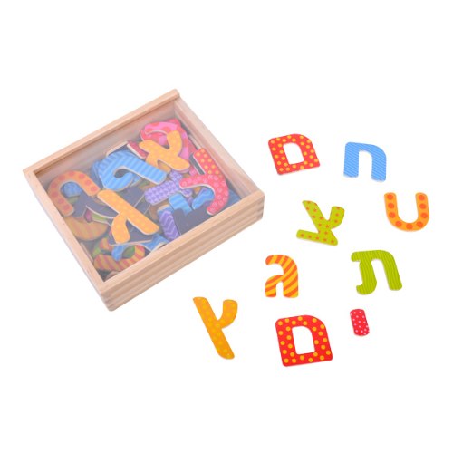 קופסת אותיות מגנטיות צבעוניות א-ב Pit Toys