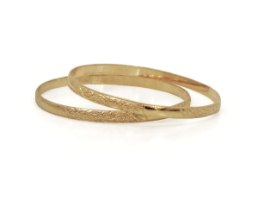 צמיד מרוקאי מזהב לאישה מעוטר,חלק