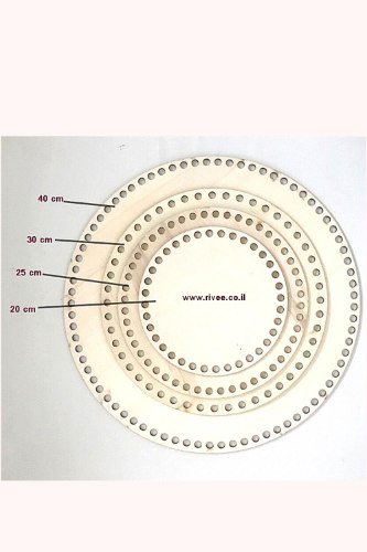 תחתיות עץ עגולות לסריגת סלסלות וסלי איחסון  בכל הגדלים - בחרי את הגודל הרצוי לך
