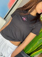 טי שרט CALVIN KLEIN צבע שחור לוגו ורוד