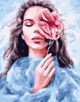 צביעה לפי מספרים - אישה ופרח