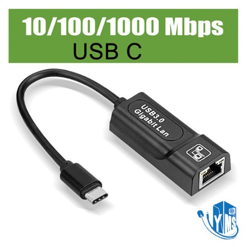 מתאם כרטיס רשת מהיר USB Type-C to Rj45 Lan Ethernet