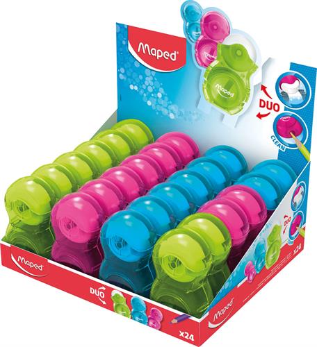 "מחדד+מחק DUO שקוף"