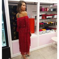 שמלת אשלי בורדו פאייטים