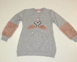 טוניקה בנות שילוב פרווה אפור