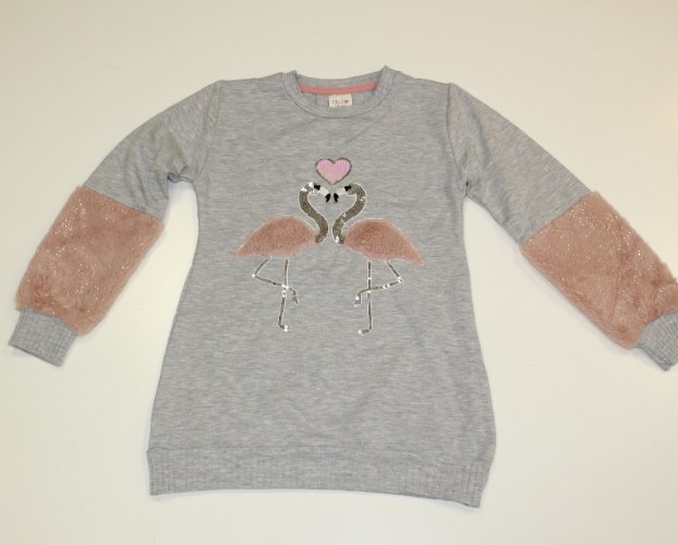 טוניקה בנות שילוב פרווה אפור