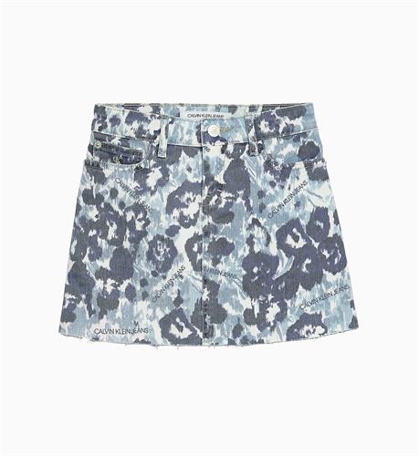 חצאית ג׳ינס מנומר תכלת CALVIN KLEIN