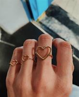 טבעת לב קטנה זהב