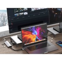 תחנת עגינה 2 מסכים HyperDrive VIPER 10-in-2 Gray for MacBook Pro/Air and USB-C device