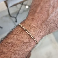 צמיד חוליות איטלקי │ צמיד פיגרו חוליות רוחב 2.4 ממ בזהב צהוב 14 קרט