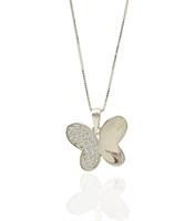 שרשרת פרפר זהב עדינה עם חצי כנף זרקונים נוצצים