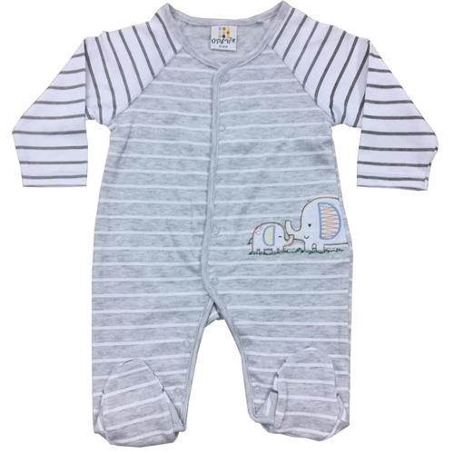 אוברול טריקו ארוך פילונים אפור מלאנג'