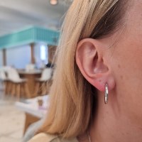 עגילי חישוק קטנים עבים 1.9 ס"מ מזהב לבן