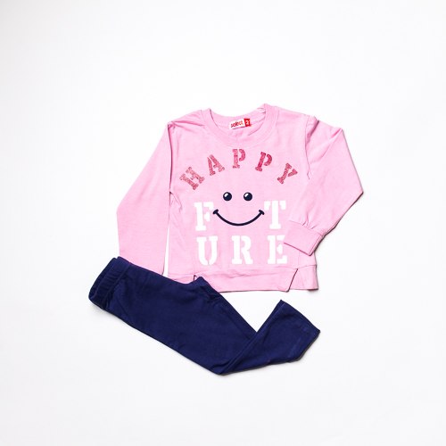 חליפת לייקרה HAPPY  תכלת בנות