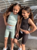 סט טייץ וטופ ריפ MISS KIDS מנטה 2-16