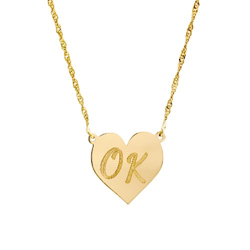 שרשרת חריטה לב דגם LA226