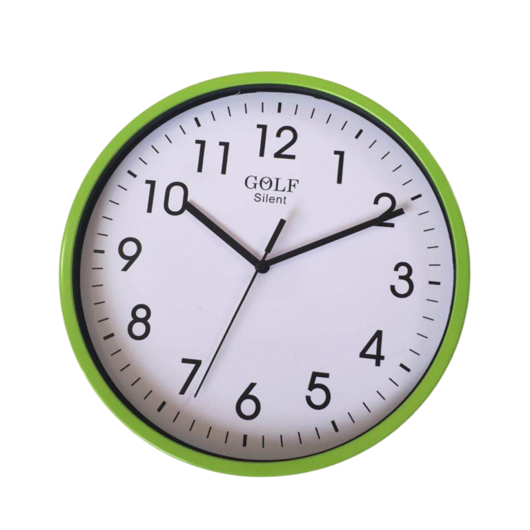 שעון קיר שקט גולף GOLF צבע ירוק בהיר