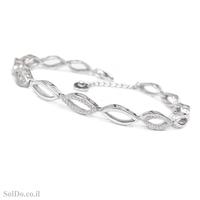 צמיד מכסף משובץ אבני זרקון  Z3118 | תכשיטי כסף 925