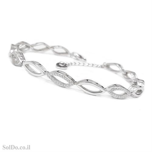 צמיד מכסף משובץ אבני זרקון  Z3118 | תכשיטי כסף 925