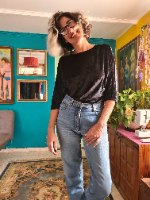 חולצת קטיפה שחורה מידה M/L