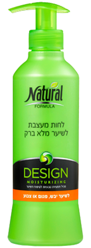 נטורל פורמולה לחות מעצבת לשיער מלא ברק ,לשיער יבש פגום או צבוע 400 מל