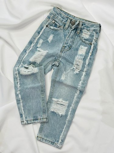 ג'ינס כחול בהיר קרעים 2-18