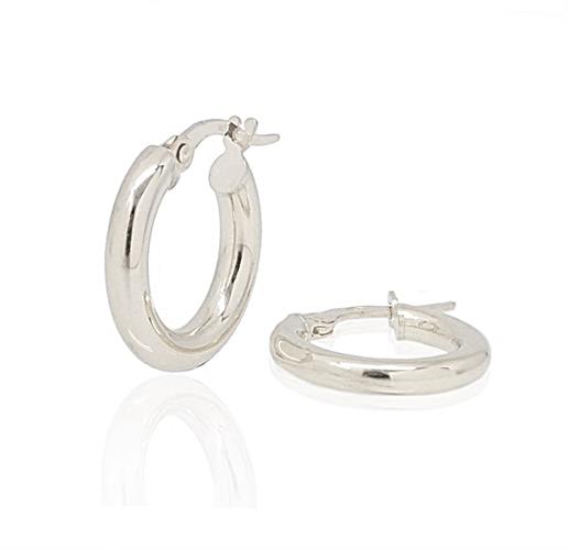 עגילי חישוק זהב לבן עבים 2.4 ס"מ