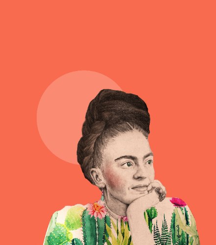 הדפס ציור על קנבס גדול - פרידה קאלו טרופית