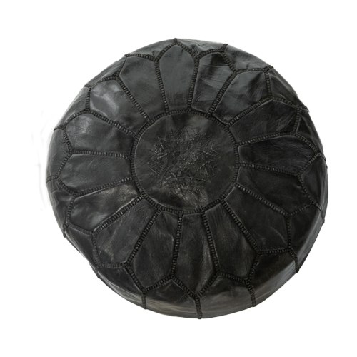 פוף עור שחור קלאסי