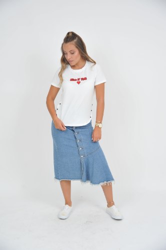 חצאית גינס ארוכה כפתורים