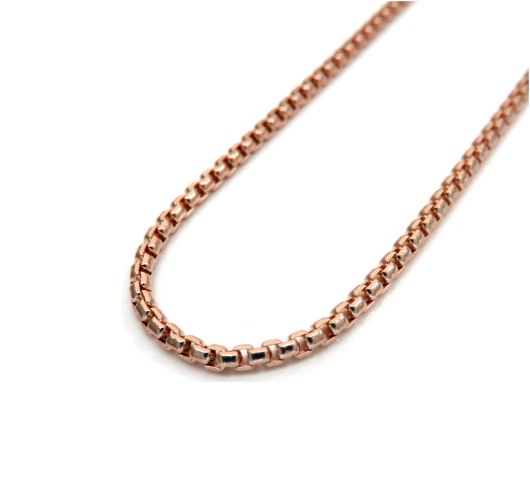 שרשרת חוליות דקה לגבר זהב ורוד 55-60 סמ