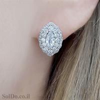 עגילים ותליון מכסף משובצים אבני זרקון  S1631