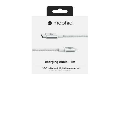כבל MOPHIE סנכרון/טעינה TYPE C ל- LIGHTNING לבן 1M מתאים לאייפון 11 \ 12
