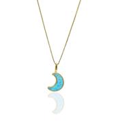 שרשרת ירח זהב מאבן אופל